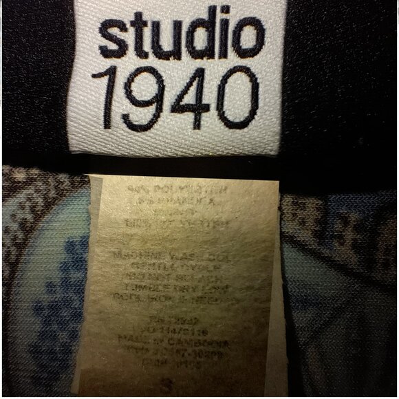 Studio 1940 Blue Paisley Blouse Size Small - Picture 5 of 5